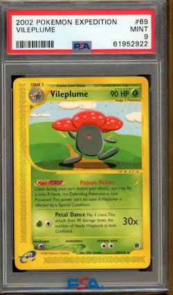 Vileplume PSA 9 Expedition 2002 Pokemon 69/165 - Image 1