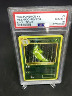 2016 Pokemon XY Evolutions Metapod Reverse Holo Foil PSA 10 Gem Mint - Image 1