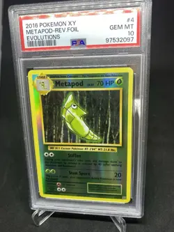 2016 Pokemon XY Evolutions Metapod Reverse Holo Foil PSA 10 Gem Mint - Image 2
