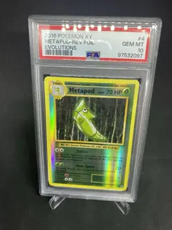 2016 Pokemon XY Evolutions Metapod Reverse Holo Foil PSA 10 Gem Mint - Image 4