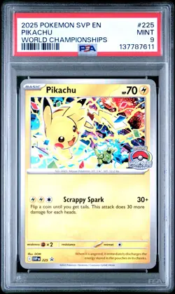 Pokemon Card English Pikachu 225 PSA 9 MINT World Championships Promo - Image 3