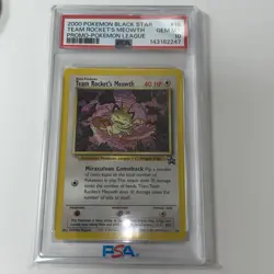 2000 Pokemon Black Star Promo Team Rocket’s Meowth #18 PSA Gem Mint 10 - Image 1