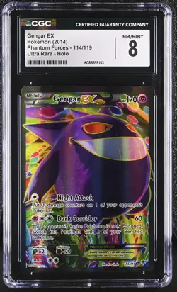 CGC 8 Gengar EX 2014 Phantom Forces 114/119 Ultra Rare Holo Pokemon Card - Image 1