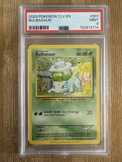 Bulbasaur 001/034 CLV Pokemon Trading Card Game Classic Collection PSA 9 - Image 1