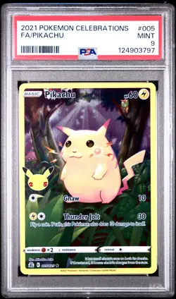 2021 POKEMON CELEBRATIONS #005 FULL ART/PIKACHU PSA 9 - Image 1
