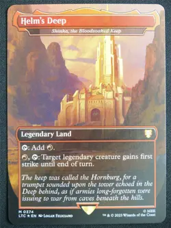 Helm's Deep/Shinko the Bloodsoaked Keep Borderless Foil - LTC - Mtg Card #21V - Image 1