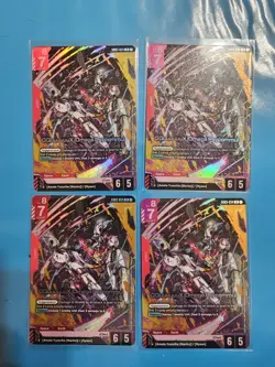 4x (Playset) Gundam Card Game GQuuuuuuX (Omega Psycommu) GD02-038 LR NM - Image 1