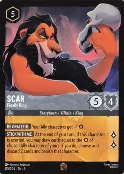 Scar - Finally King Fabled 175/204 NM Lorcana Card - Image 1
