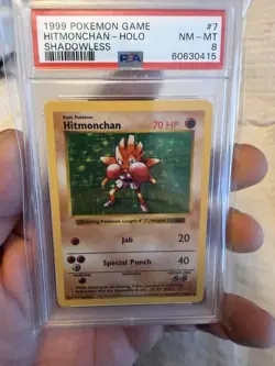 Pokemon Hitmonchan Holo Shadowless #7/102 Base Set PSA 8 - Image 1