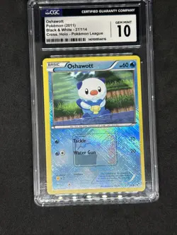 Oshawott 27/114 Cross Holo Pokemon League CGC 10 - Image 1