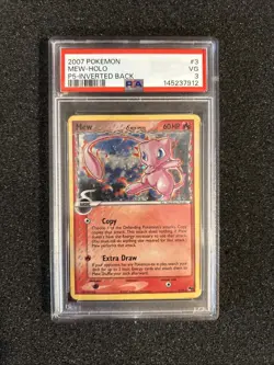 2007 POKEMON DELTA SPECIES MEW HOLO 3/17 **INVERTED BACK ERROR** PSA 3 - Image 1