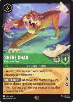 88/204 Shere Khan - Fearsome Tiger LEGENDARY NON FOIL Disney Lorcana Set 10 - Image 1