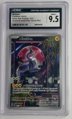 CGC 9.5 English Miraidon 013 Black Star Promo Scarlet & Violet ETB Pokemon Card - Image 1