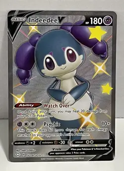 Indeedee V SV114/SV122 Shining Fates Shiny Vault Full Art Pokemon Card NM/M - Image 1