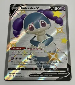 Indeedee V SV114/SV122 Shining Fates Shiny Vault Full Art Pokemon Card NM/M - Image 2