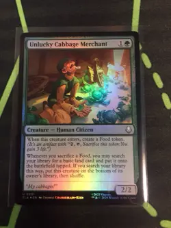 MTG Magic The Gathering Unlucky Cabbage Merchant Foil TLA Green Avatar - Image 1