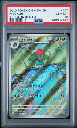 2023 POKEMON MEW EN-151 ILLUSTRATION RARE #167 IVYSAUR PSA 10 - Image 1