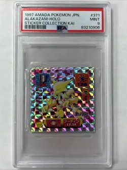 Pokemon Japanese Amada Sticker 1997 371 Alakazam Holo Collection PSA 9 - Image 1