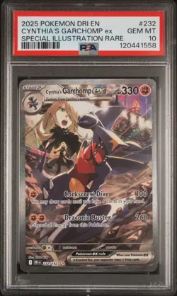 2025 POKEMON DRI EN-DESTINED RIVALS #232 CYNTHIA'S GARCHOMP EX PSA 10 - Image 1