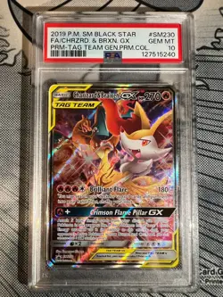 Pokemon Charizard & Braixen GX Tag Team Premium Coll. FA Promo SM230 PSA 10 - Image 1