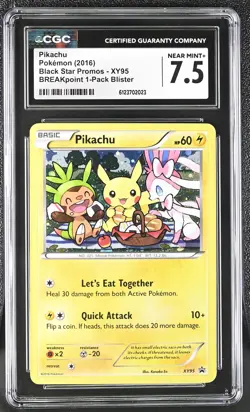 PIKACHU XY Black Star Promo Breakpoint #XY95 CGC 7.5 Pokemon [Nostalgium] - Image 1