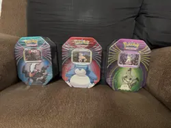 Pokemon Knock Out Snorlax, Mimikyu, Darkrai, Collector's Tin Factory Sealed Rare - Image 1