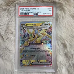 Pokemon TCG Jolteon ex Prismatic Evolutions Stamp #030 PSA 7 surprise box - Image 1