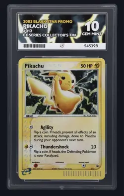 2003 Pokemon Pikachu Holo Black Star Promo #012 GEM MT 10 - Image 1