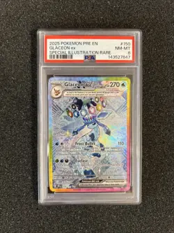 2025 Pokemon Pre En Special Illustration Rare 150/131 Glaceon Ex PSA 8 - Image 1