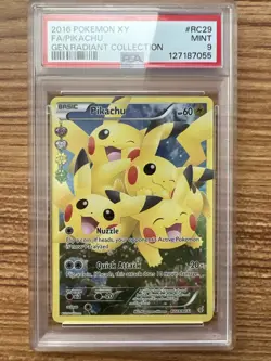 2016 Pokemon XY Generations Radiant Collection Pikachu #RC29 FA PSA 9 - Image 1