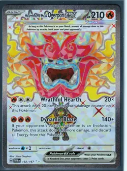 Hearthflame Mask OGERPON ex 192/167 FULL ART -TWILIGHT MASQUERADE POKEMON-MINT - Image 1