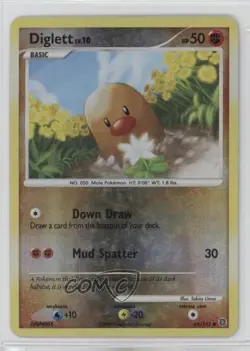 Diglett Reverse Foil Pokemon Diamond & Pearl Secret Wonders #85 2007 - Image 1