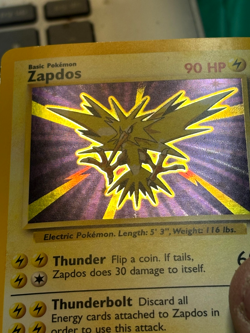 ZAPDOS 16/102 BASE SET 1999 POKEMON HOLO CARD LP CARD - Image 2