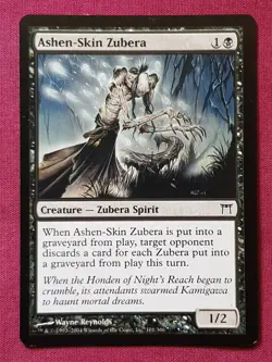 Magic The Gathering CHAMPIONS OF KAMIGAWA ASHEN-SKIN ZUBERA black card MTG - Image 1