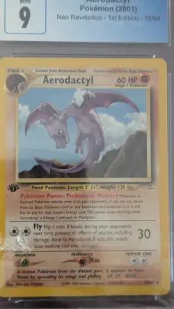 CGC 9 MINT Aerodactyl Neo Revelation 1st Edition 15/64 Pokemon Card - Image 3