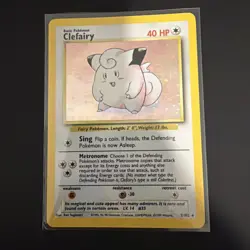 Holo Clefairy 5/102 LP Rare 1999 Base Pokemon Card - Image 1
