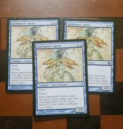 Mtg x3 Spellstutter Sprite X3 MP/LP Lorwyn Magic Cards Faeries Pauper - Image 1