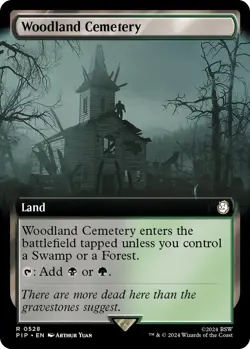 FOIL Woodland Cemetery (Extended Art) - Universes Beyond: Fallout (PIP) - Image 1