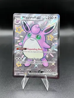 Pokemon Scarlet Violet Paldean Fates Wigglytuff EX #222/91 Shiny Ultra Rare - Image 1