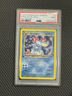 2000 Pokemon Neo Genesis Holo Rare Feraligatr First Edition 4/111 PSA 9 - Image 1