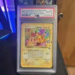Pokemon Birthday Pikachu 2021 Celebrations Classic Collection Holo PSA 10 24/53 - Image 1