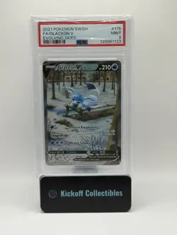 2021 POKEMON SWORD & SHIELD EVOLVING SKIES #175 FULL ART/GLACEON V PSA 9 - Image 1