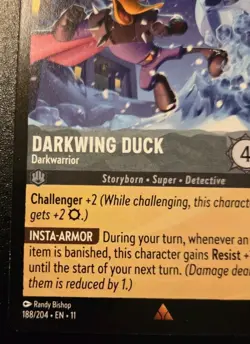 Darkwing Duck - Darkwarrior 188/204 Rare Winterspell Disney Lorcana TCG - Image 4