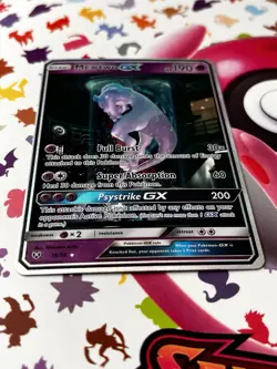 Pokemon Mewtwo GX 78/73 Shining Legends Shiny Holo Rare Full Art 190 HP GX Card - Image 4
