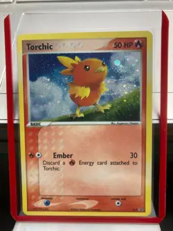 "SWIRL"U Pokemon #017 2004 Torchic Promo Rare Holo Card - Image 1