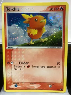 "SWIRL"U Pokemon #017 2004 Torchic Promo Rare Holo Card - Image 2