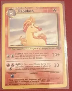 1st Edition 1999 Pokemon Jungle Rapidash Sharp Card. Some Play/light - Image 1