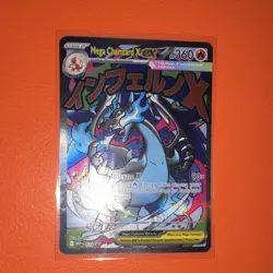 Pokemon TCG Mega Charizard X EX 023 Me: Mega Evolution Promo Full Art Holo 360HP - Image 1