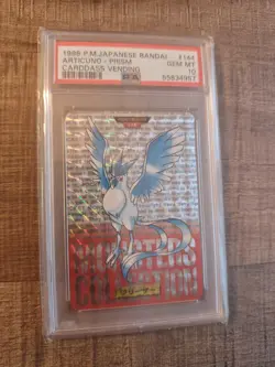 ❄ PSA 10 - 1996 - Articuno Prism Pokemon carddass RED Vending Bandai #144 ❄ - Image 4