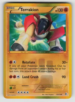 Terrakion 151/149 Secret Rare Boundaries Crossed Pokemon Holo vLP - Image 1